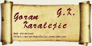Goran Karalejić vizit kartica